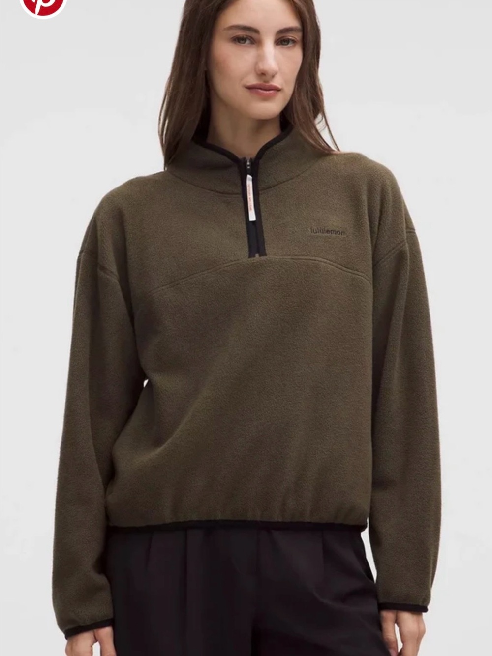 Lululemon Tumbled Fleece Half-Zip Jacket in Olive Brown